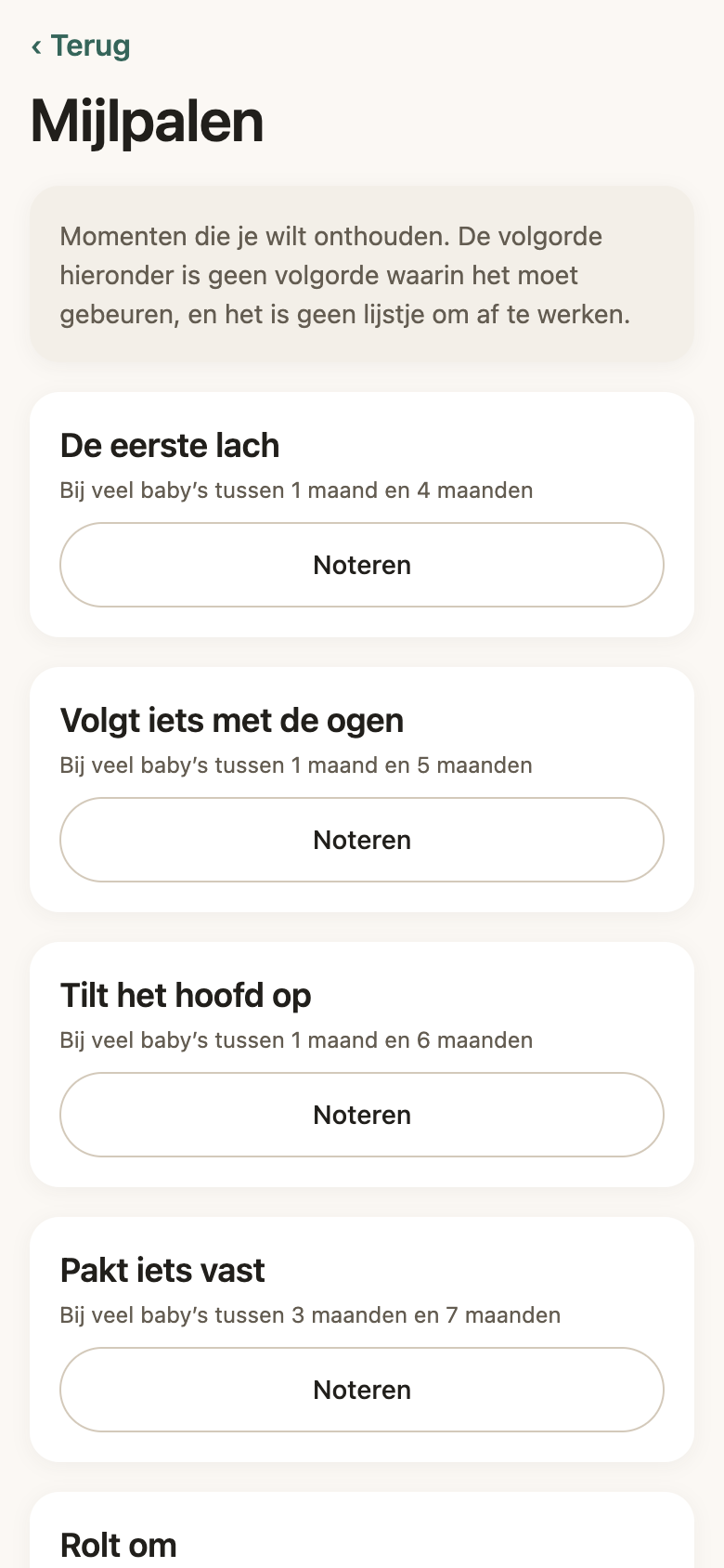 Elke mijlpaal bewaard, met foto